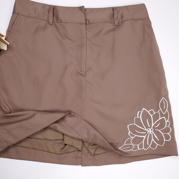 Izod XFG Stretch Brown White Floral Skirt sz 4 - Picture 11 of 15